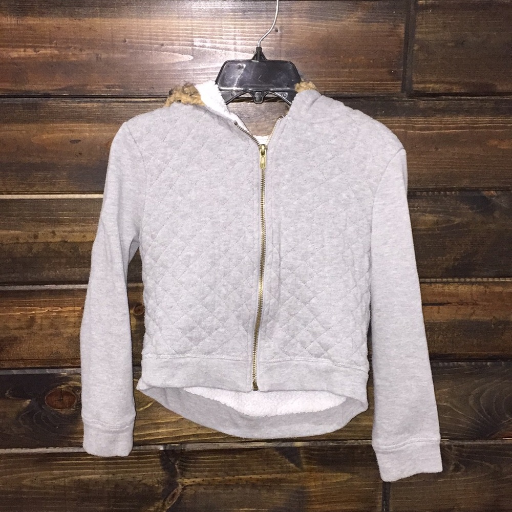 Gray plush sweater